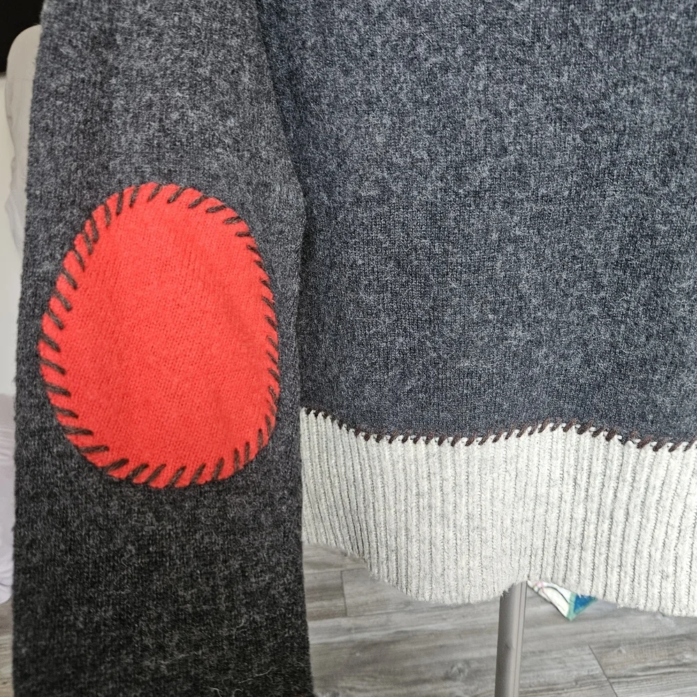Gant By Michael Bastian Grey Shetland Wool Sweater Size L - Picture 3 of 10